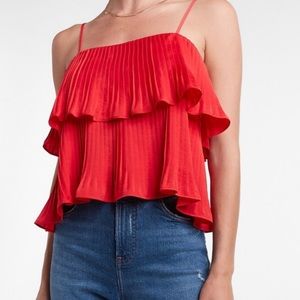 Express Red Flutter Top